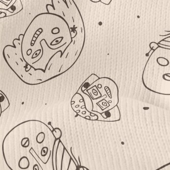 Hand Drawn Funny Woman Face Stretch Jersey