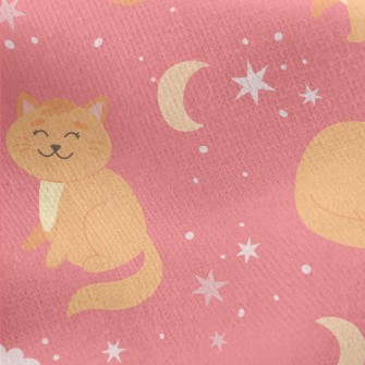 Lazy Tumbling Kitten Jersey Backed Fleece