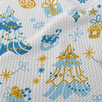 Beautiful Decorated Christmas  Birdseye Piqué