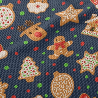 Christmas Gingerbread Birdseye Piqué