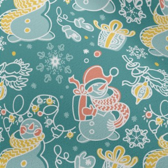 Happy Line Snowman Chiffon