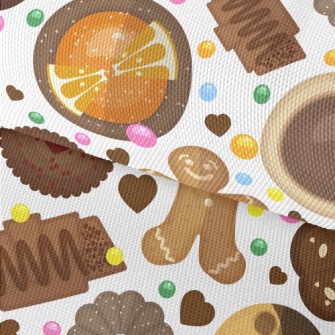 Gingerbread Checkerboard Cooki Waterproof Oxford