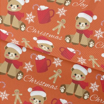Christmas Gingerbread Bear Waterproof Oxford