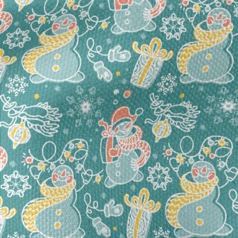 Happy Line Snowman Waterproof Canvas