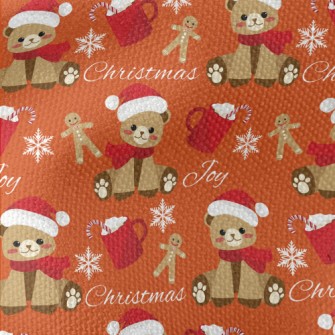Christmas Gingerbread Bear Waterproof Canvas