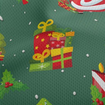 Christmas Tree Snowman And Old Athletic Mesh Flat Back