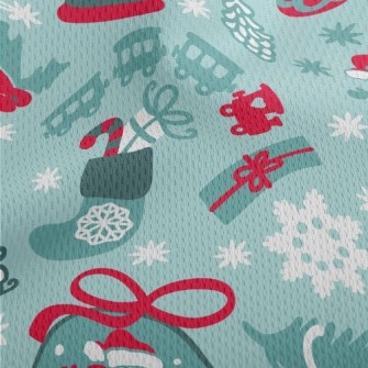 Fantasy Snowman Glass Ball Athletic Mesh Flat Back