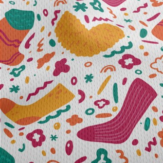 Furry Warm Socks Athletic Mesh Flat Back