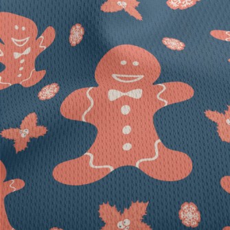 Happy Gingerbread Family Athletic Mesh Flat Back
