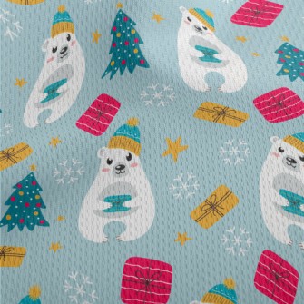 Cute Christmas Polar Bear Athletic Mesh Flat Back