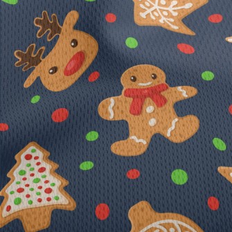 Christmas Gingerbread Athletic Mesh Flat Back