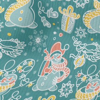 Happy Line Snowman Terry