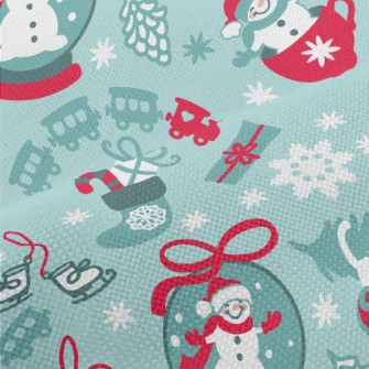 Fantasy Snowman Glass Ball Performance Linen