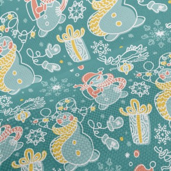 Happy Line Snowman Performance Linen