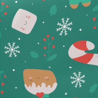 Cute Gingerbread Man With Cane Twill