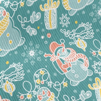 Happy Line Snowman Standard Corduroy