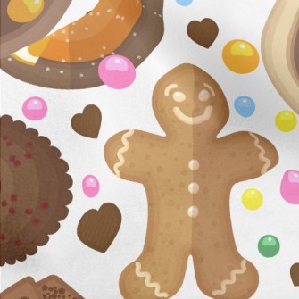 Gingerbread Checkerboard Cooki Micro Fleece
