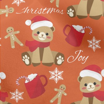 Christmas Gingerbread Bear Micro Fleece