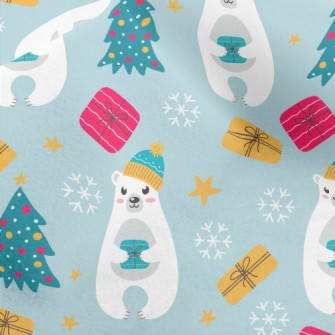 Cute Christmas Polar Bear Micro Fleece