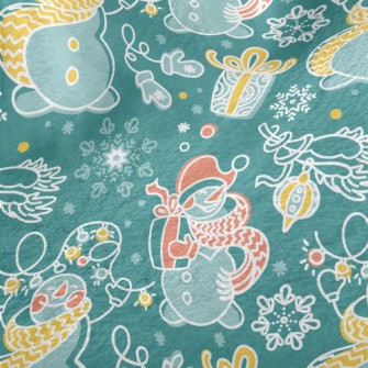 Happy Line Snowman Minky