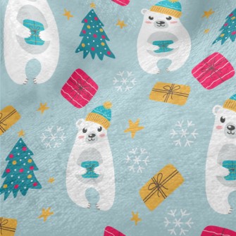 Cute Christmas Polar Bear Minky