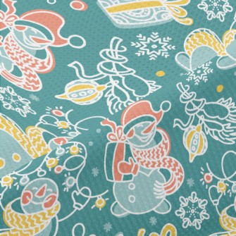 Happy Line Snowman Piqué