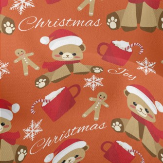 Christmas Gingerbread Bear Lightweight Performance Linen