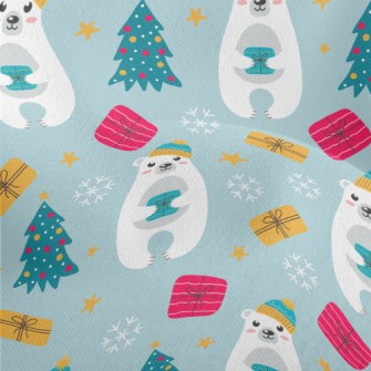 Cute Christmas Polar Bear Lightweight Performance Linen