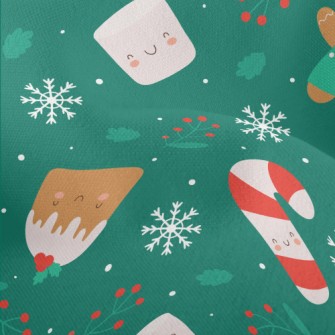 Cute Gingerbread Man With Cane Lightweight Performance Linen