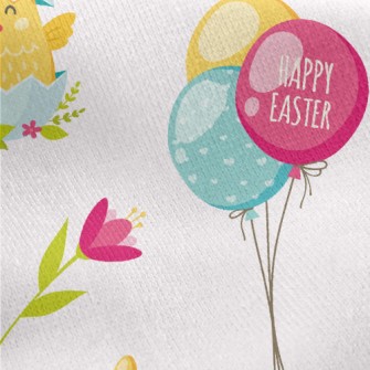 Happy Chicken And Rooster Jersey Backed Fleece