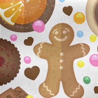 Gingerbread Checkerboard Cooki Jersey Backed Fleece