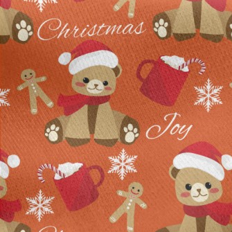 Christmas Gingerbread Bear Jersey Backed Fleece