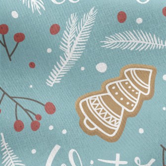 Christmas Tree Gingerbread Jersey Backed Fleece
