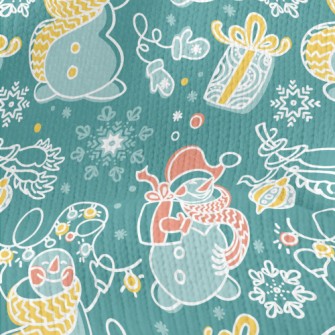 Happy Line Snowman Stretch Jersey