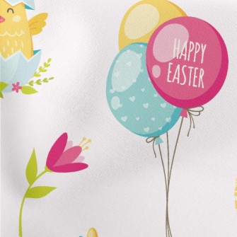 Happy Chicken And Rooster Lightweight Cotton Poplin