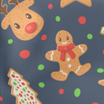 Christmas Gingerbread Lightweight Cotton Poplin