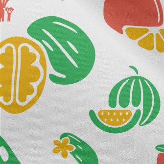 Simple Line Fruits And Vegetab Chiffon