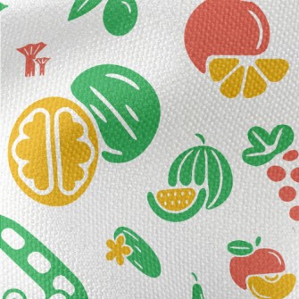 Simple Line Fruits And Vegetab Waterproof Canvas