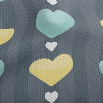 Double Love Hearts Arranged Ne Athletic Mesh Flat Back