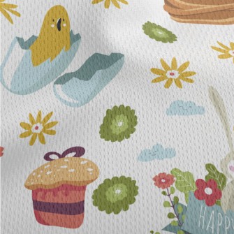 Easter Chick Bunny Athletic Mesh Flat Back