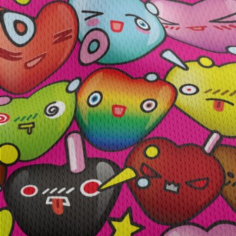 Changeable Expression Love Athletic Mesh Flat Back