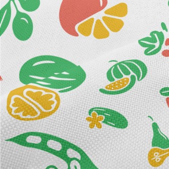 Simple Line Fruits And Vegetab Performance Linen