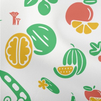 Simple Line Fruits And Vegetab Dobby