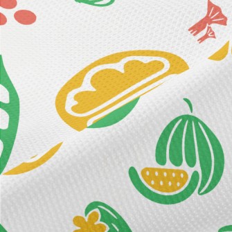 Simple Line Fruits And Vegetab Piqué