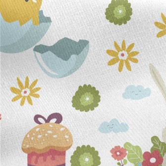 Easter Chick Bunny Jersey Backed Fleece