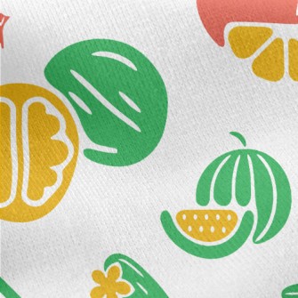 Simple Line Fruits And Vegetab Jersey Backed Fleece
