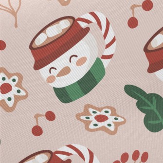 Snowman Mug Cocoa Midweight Cotton Poplin