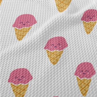 Smiling Pink Cone Birdseye Piqué