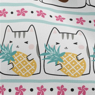 Cute Cat Eating Fruit Chiffon