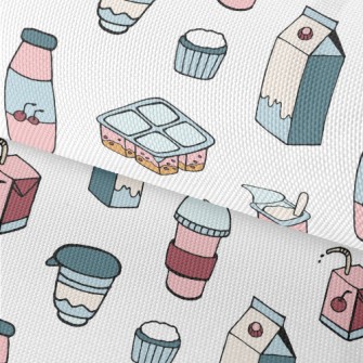 Hand Drawn Berry Dairy Product Waterproof Oxford